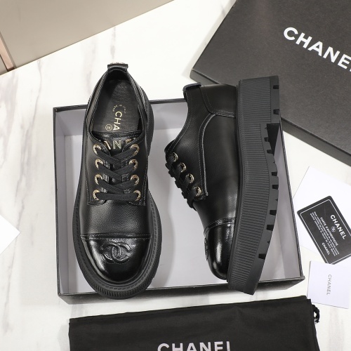 Wholesale Chanel Leather Shoes For Women #1266986 $98.00 USD, Wholesale Quality Replica Chanel Leather Shoes