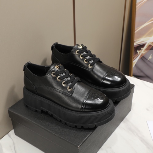 Replica Chanel Leather Shoes For Women #1266986 $98.00 USD for Wholesale