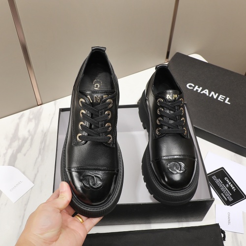 Replica Chanel Leather Shoes For Women #1266986 $98.00 USD for Wholesale