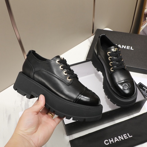 Replica Chanel Leather Shoes For Women #1266986 $98.00 USD for Wholesale