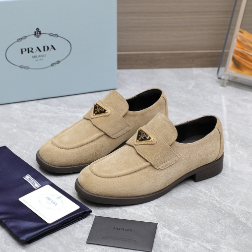 Wholesale Prada Leather Shoes For Women #1267148 $102.00 USD, Wholesale Quality Replica Prada Leather Shoes