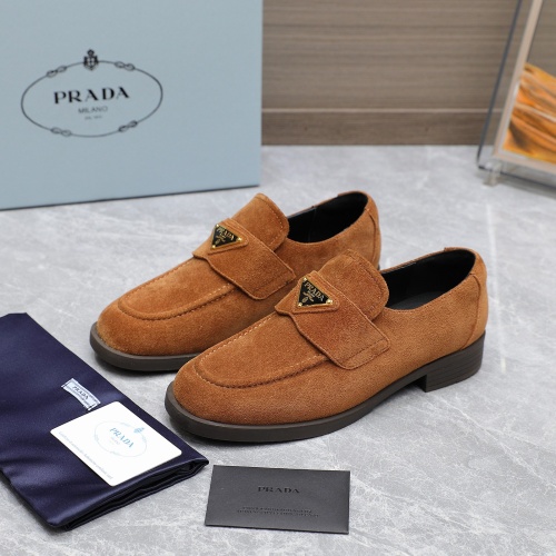 Wholesale Prada Leather Shoes For Women #1267149 $102.00 USD, Wholesale Quality Replica Prada Leather Shoes