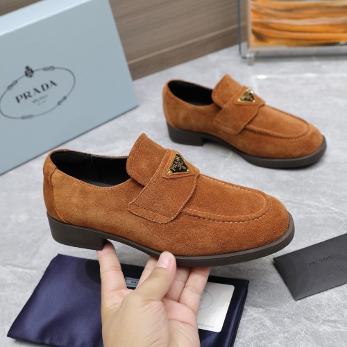 Replica Prada Leather Shoes For Women #1267149 $102.00 USD for Wholesale