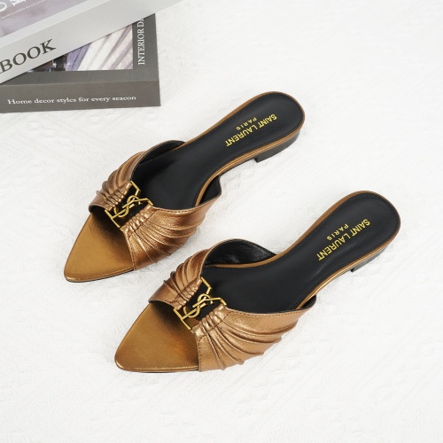 Wholesale Yves Saint Laurent YSL Slippers For Women #1267163 $85.00 USD, Wholesale Quality Replica Yves Saint Laurent YSL Slippers