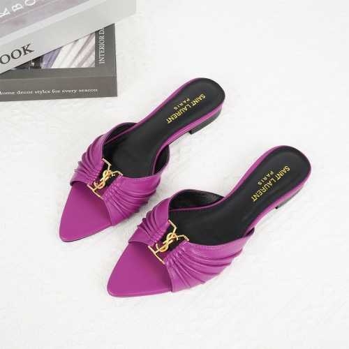 Wholesale Yves Saint Laurent YSL Slippers For Women #1267173 $85.00 USD, Wholesale Quality Replica Yves Saint Laurent YSL Slippers