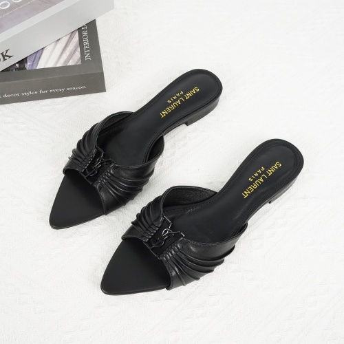 Wholesale Yves Saint Laurent YSL Slippers For Women #1267184 $85.00 USD, Wholesale Quality Replica Yves Saint Laurent YSL Slippers