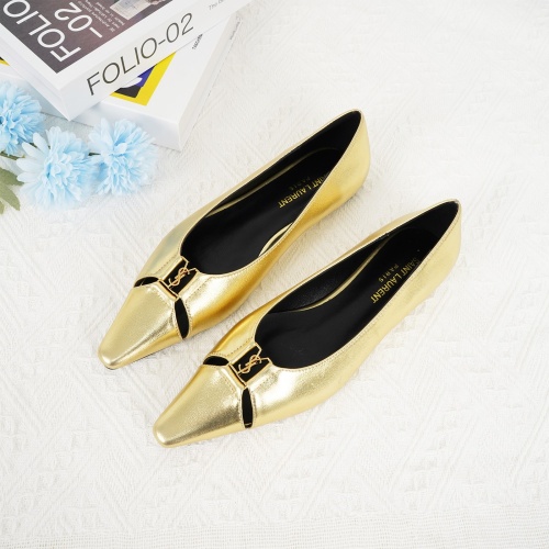 Wholesale Yves Saint Laurent YSL Flat Shoes For Women #1267194 $96.00 USD, Wholesale Quality Replica Yves Saint Laurent YSL Flat Shoes