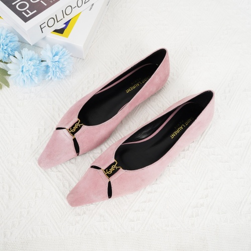 Wholesale Yves Saint Laurent YSL Flat Shoes For Women #1267195 $96.00 USD, Wholesale Quality Replica Yves Saint Laurent YSL Flat Shoes