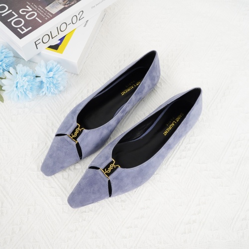 Wholesale Yves Saint Laurent YSL Flat Shoes For Women #1267197 $96.00 USD, Wholesale Quality Replica Yves Saint Laurent YSL Flat Shoes