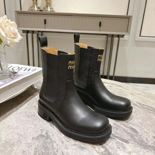 Replica MIU MIU Boots For Women #1267224 $108.00 USD for Wholesale