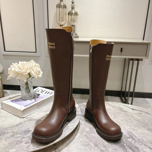 Replica MIU MIU Boots For Women #1267225 $145.00 USD for Wholesale