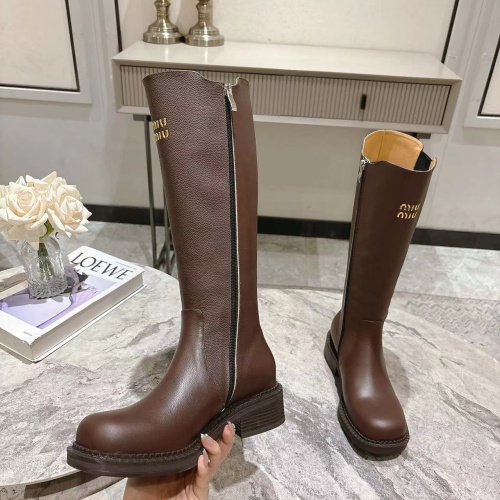 Replica MIU MIU Boots For Women #1267225 $145.00 USD for Wholesale