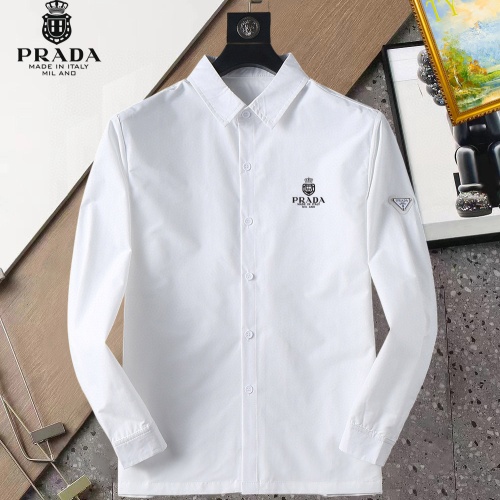 Wholesale Prada Shirts Long Sleeved For Men #1267767 $40.00 USD, Wholesale Quality Replica Prada Shirts