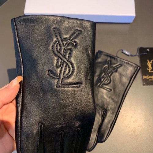 Replica Yves Saint Laurent Gloves For Women #1269228 $42.00 USD for Wholesale