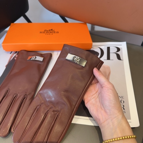 Replica Hermes Gloves #1269234 $52.00 USD for Wholesale