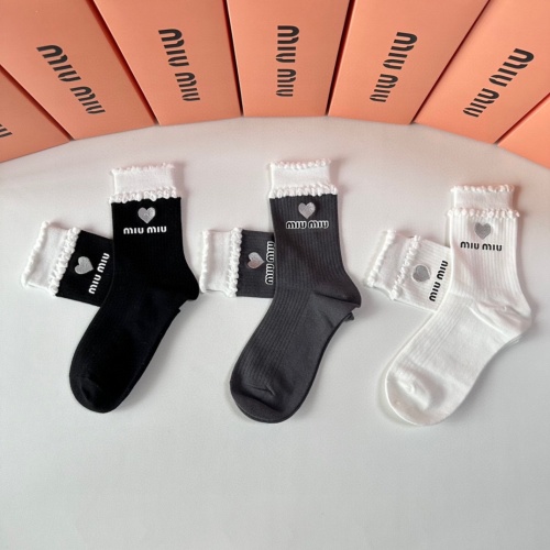 Replica MIU MIU Socks #1269610 $32.00 USD for Wholesale