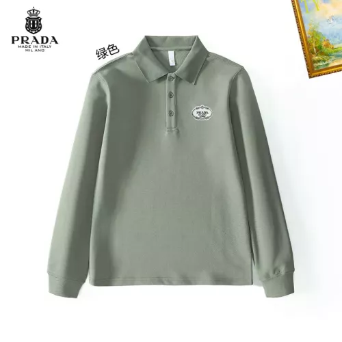 Wholesale Prada T-Shirts Long Sleeved For Men #1272363 $40.00 USD, Wholesale Quality Replica Prada T-Shirts