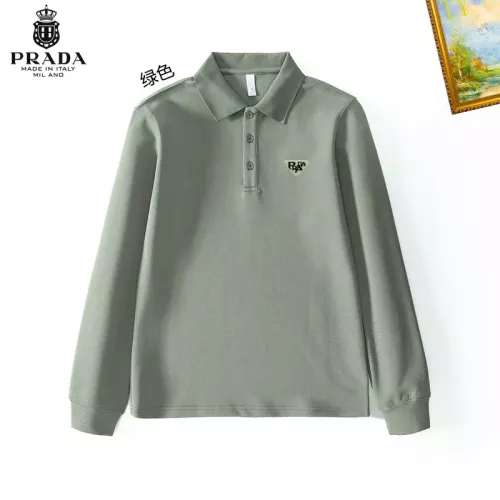 Wholesale Prada T-Shirts Long Sleeved For Men #1272371 $40.00 USD, Wholesale Quality Replica Prada T-Shirts