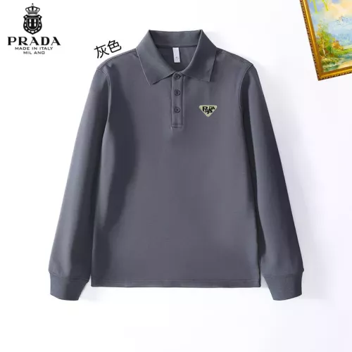 Wholesale Prada T-Shirts Long Sleeved For Men #1272372 $40.00 USD, Wholesale Quality Replica Prada T-Shirts