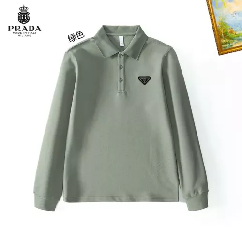 Wholesale Prada T-Shirts Long Sleeved For Men #1272396 $40.00 USD, Wholesale Quality Replica Prada T-Shirts