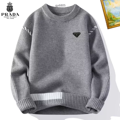 Wholesale Prada Sweater Long Sleeved For Men #1272453 $48.00 USD, Wholesale Quality Replica Prada Sweater