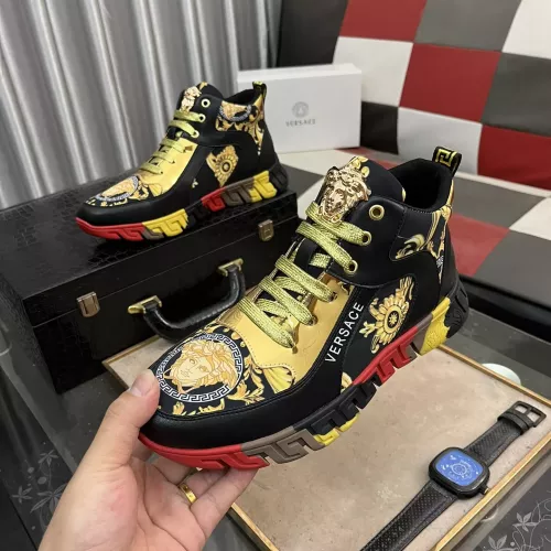 Wholesale Versace High Tops Shoes For Men #1273554 $80.00 USD, Wholesale Quality Replica Versace High Tops Shoes