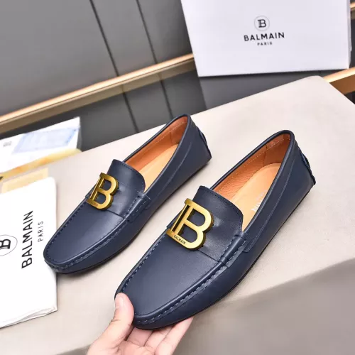 Wholesale Balmain Leather Shoes For Men #1273757 $76.00 USD, Wholesale Quality Replica Balmain Leather Shoes