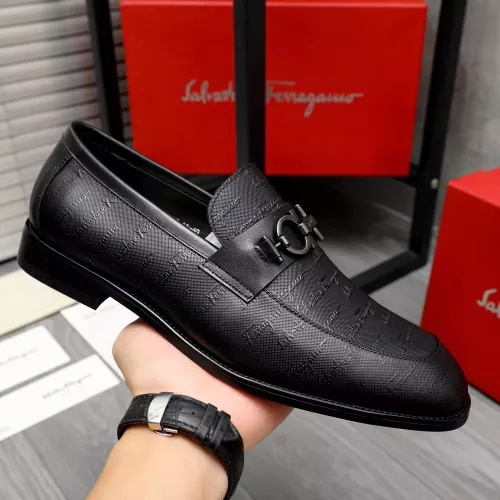 Replica Salvatore Ferragamo Leather Shoes For Men #1274219 $82.00 USD for Wholesale