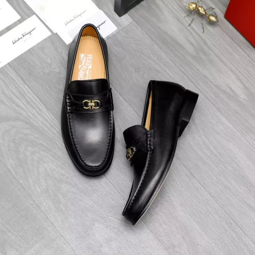 Replica Salvatore Ferragamo Leather Shoes For Men #1274220 $88.00 USD for Wholesale