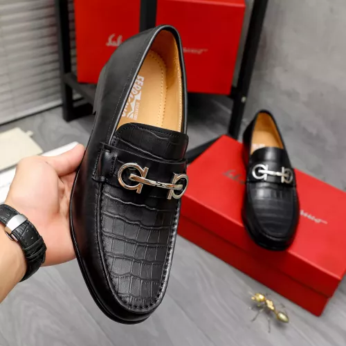 Replica Salvatore Ferragamo Leather Shoes For Men #1274222 $88.00 USD for Wholesale