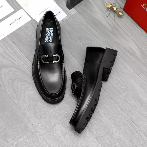 Replica Salvatore Ferragamo Leather Shoes For Men #1274223 $88.00 USD for Wholesale