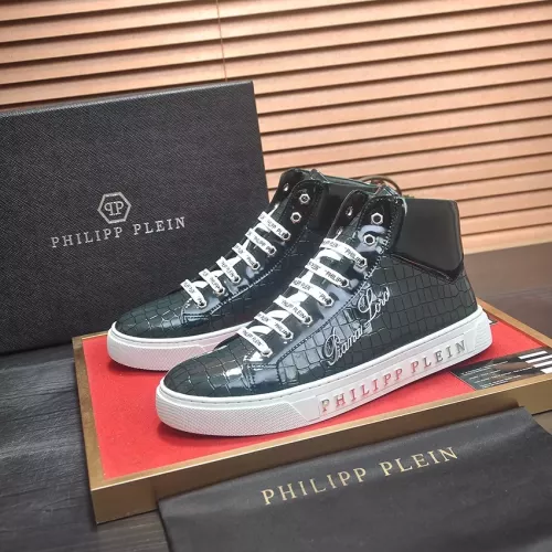 Wholesale Philipp Plein PP High Tops Shoes For Men #1274330 $85.00 USD, Wholesale Quality Replica Philipp Plein PP High Tops Shoes