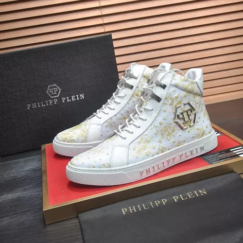 Wholesale Philipp Plein PP High Tops Shoes For Men #1274371 $88.00 USD, Wholesale Quality Replica Philipp Plein PP High Tops Shoes