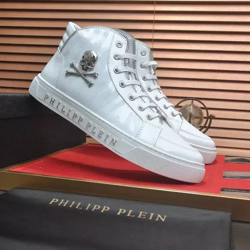 Replica Philipp Plein PP High Tops Shoes For Men #1274376 $88.00 USD for Wholesale