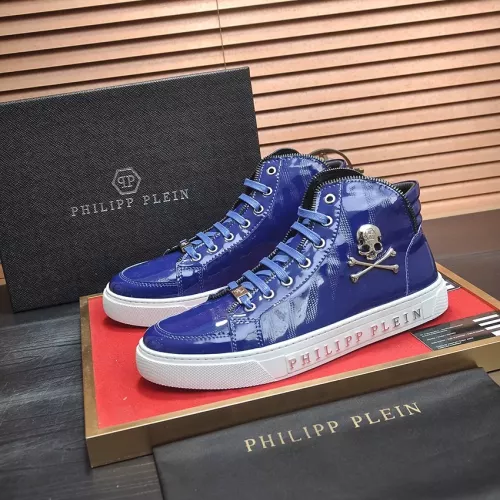 Wholesale Philipp Plein PP High Tops Shoes For Men #1274379 $88.00 USD, Wholesale Quality Replica Philipp Plein PP High Tops Shoes