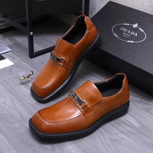 Wholesale Prada Leather Shoes For Men #1274389 $96.00 USD, Wholesale Quality Replica Prada Leather Shoes