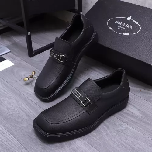 Wholesale Prada Leather Shoes For Men #1274391 $96.00 USD, Wholesale Quality Replica Prada Leather Shoes