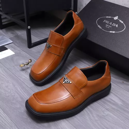 Wholesale Prada Leather Shoes For Men #1274392 $96.00 USD, Wholesale Quality Replica Prada Leather Shoes