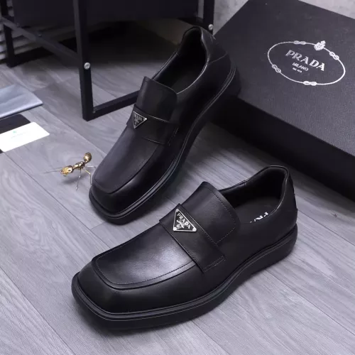 Wholesale Prada Leather Shoes For Men #1274393 $96.00 USD, Wholesale Quality Replica Prada Leather Shoes