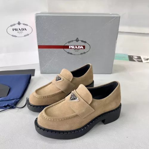 Wholesale Prada Leather Shoes For Women #1274402 $98.00 USD, Wholesale Quality Replica Prada Leather Shoes