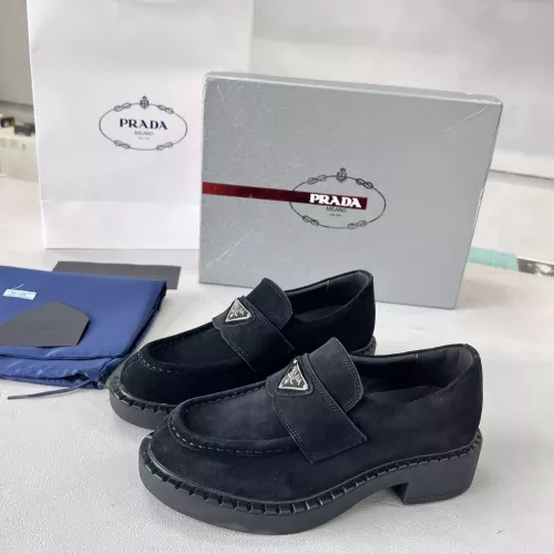 Wholesale Prada Leather Shoes For Women #1274410 $98.00 USD, Wholesale Quality Replica Prada Leather Shoes