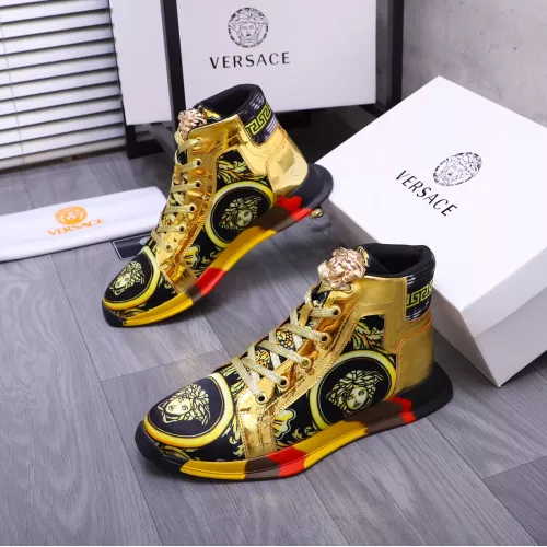 Wholesale Versace High Tops Shoes For Women #1274452 $76.00 USD, Wholesale Quality Replica Versace High Tops Shoes