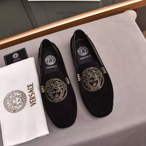 Wholesale Versace Leather Shoes For Women #1274477 $76.00 USD, Wholesale Quality Replica Versace Leather Shoes