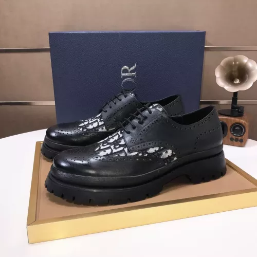 Replica Christian Dior Leather Shoes For Men #1274589 $92.00 USD for Wholesale