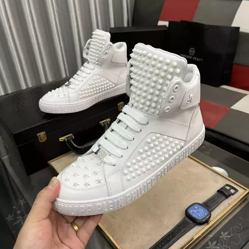 Wholesale Philipp Plein PP High Tops Shoes For Men #1274966 $125.00 USD, Wholesale Quality Replica Philipp Plein PP High Tops Shoes