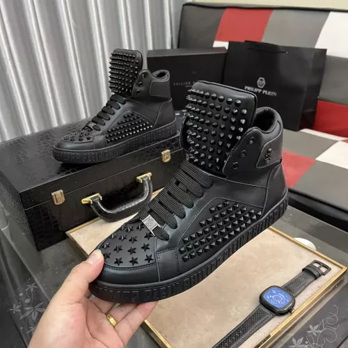 Wholesale Philipp Plein PP High Tops Shoes For Men #1274967 $125.00 USD, Wholesale Quality Replica Philipp Plein PP High Tops Shoes