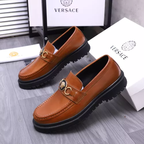 Replica Versace Leather Shoes For Men #1275016 $88.00 USD for Wholesale