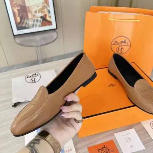 Replica Hermes Leather Shoes For Women #1275335 $108.00 USD for Wholesale