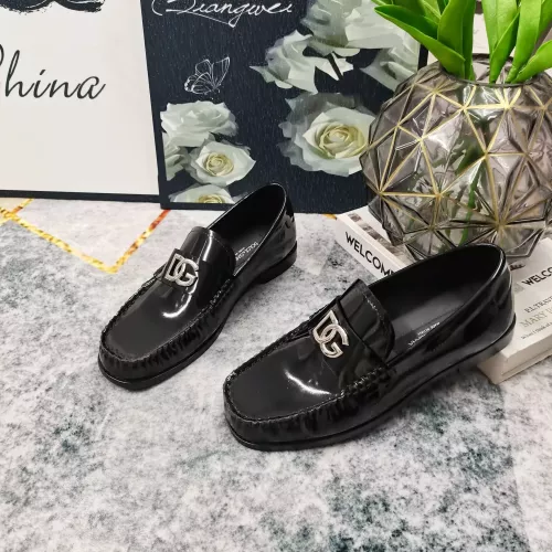 Replica Dolce & Gabbana D&G Leather Shoes For Women #1275864 $118.00 USD for Wholesale