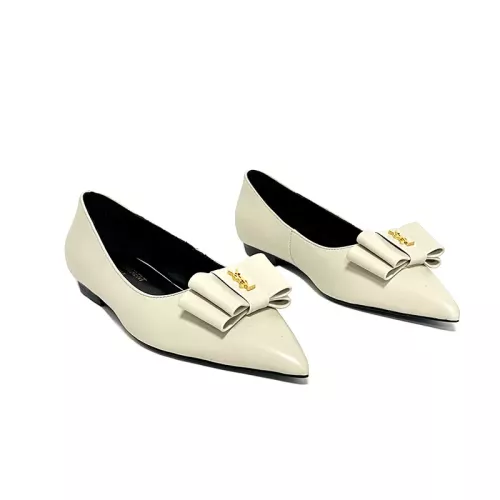 Wholesale Yves Saint Laurent YSL Flat Shoes For Women #1275996 $98.00 USD, Wholesale Quality Replica Yves Saint Laurent YSL Flat Shoes